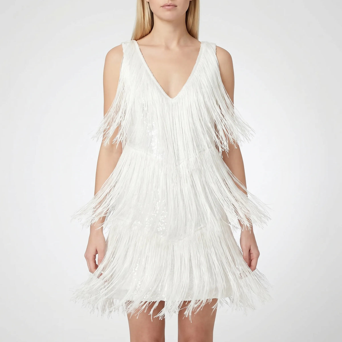 Women's Sequin Fringe Cocktail Dress Mini