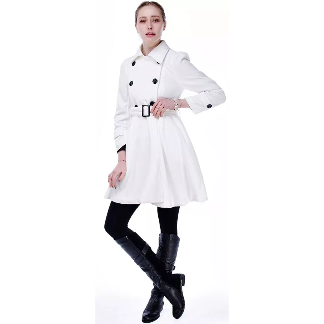Women's Double Breasted Belted Trench Coat