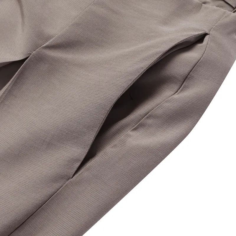 Women's Plus Size High Waist Tie Front Trousers