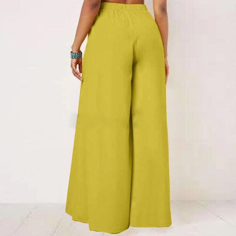 Women's Plus Size High Waist Tie Front Trousers