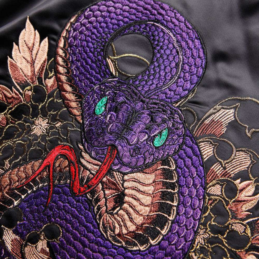Violet Viper Embroidered Souvenir Jacket